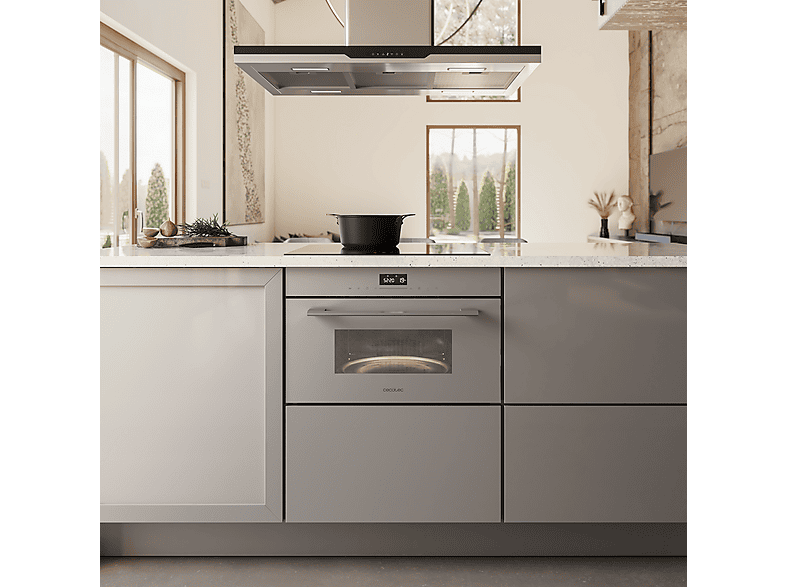 Horno con microondas - Cecotec Bolero Hexa MW703800 Glass Grey, Integrable, 34 l, 59,5 cm, Gris