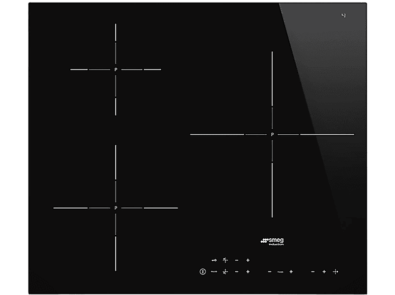 Placa de inducción - Smeg SI5632D, 3 zonas, 60 cm, Negro