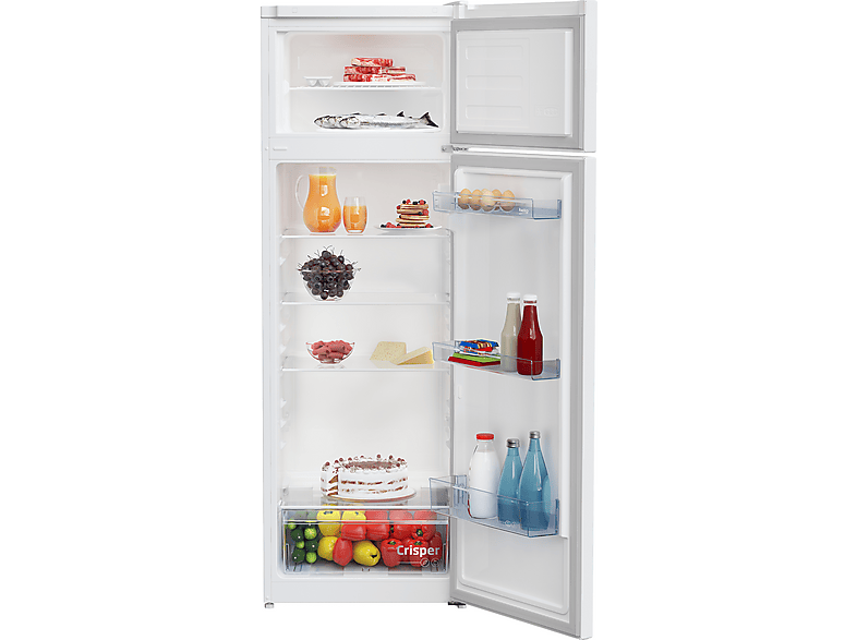 Frigorífico dos puertas - Beko RDSA280K40WN, Cíclico, Altura 1606 mm, Capacidad 280 l, Blanco