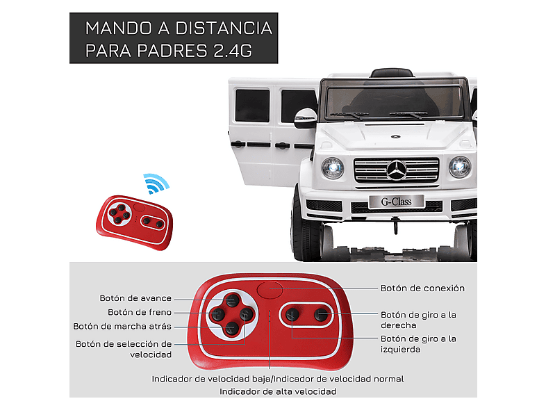Coche eléctrico infantil - Homcom 370-148V90WT