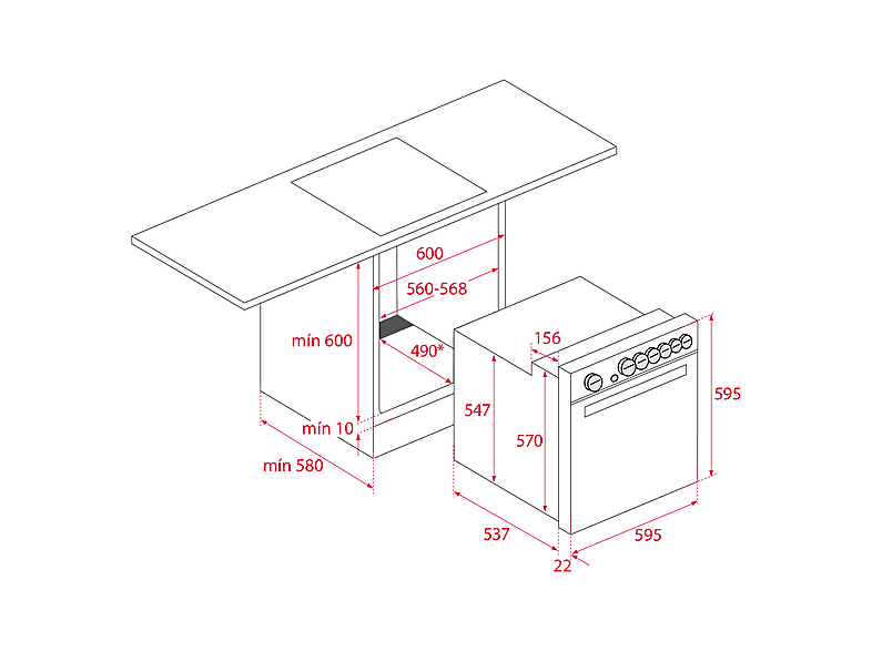 Horno - Teka HBE 490 ME, Convencional, 72 l, 60 cm, Puerta dos cristales, Negro