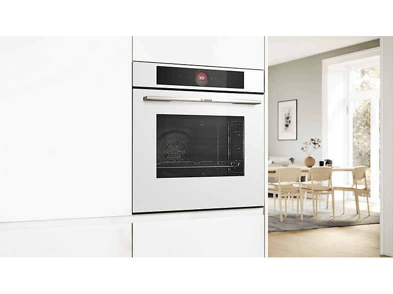Horno multifunción - Bosch HBG7741W1, Integrable, 71 l, 548 mm, Blanco