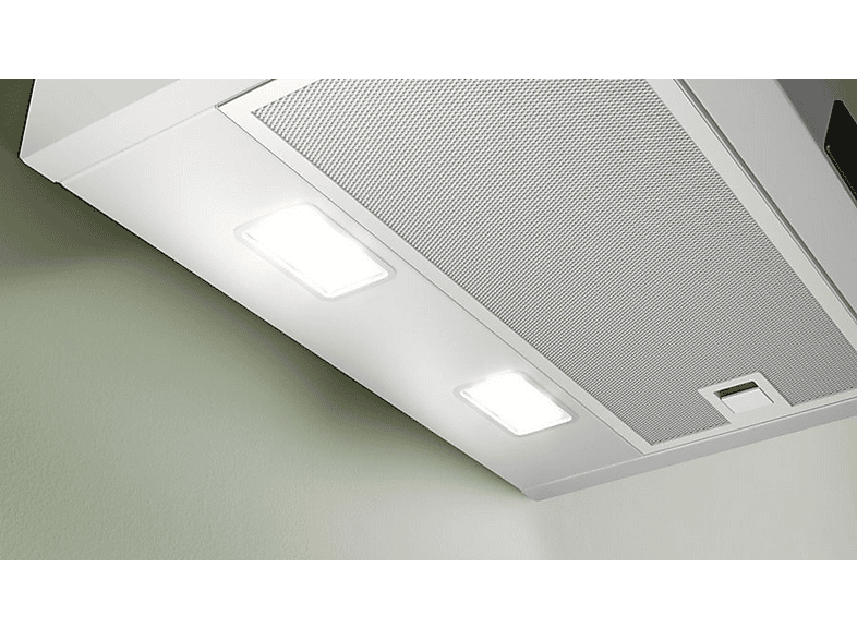Campana decorativa - Bosch DWK67FN20, 3 velocidades, 431 m³/h, 590 mm, Cristal blanco