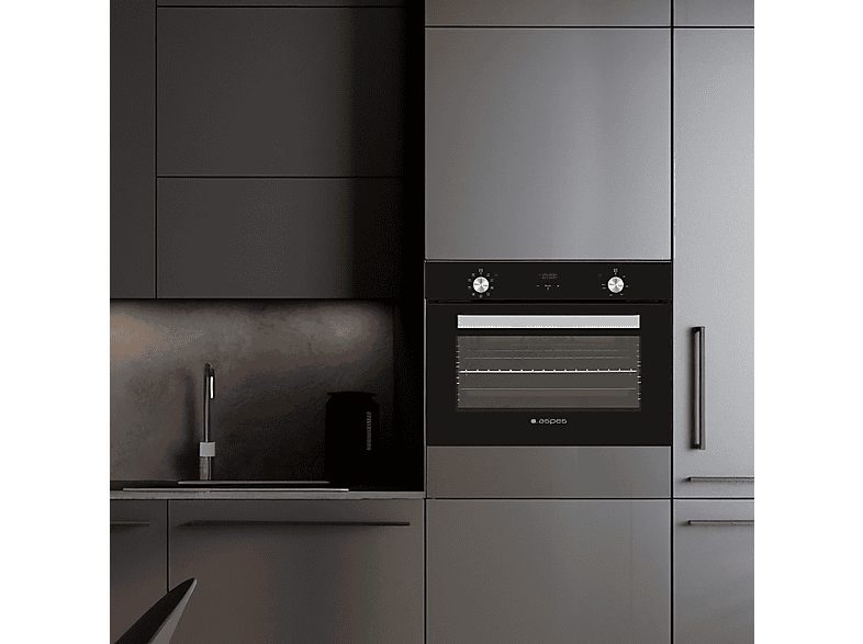 Horno multifunción - Aspes AHM9500DCN, Integrado + Libre instalación, 50 l, 59,5 cm, Negro