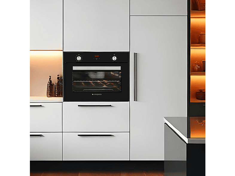 Horno multifunción - Aspes AHM9500DCN, Integrado + Libre instalación, 50 l, 59,5 cm, Negro