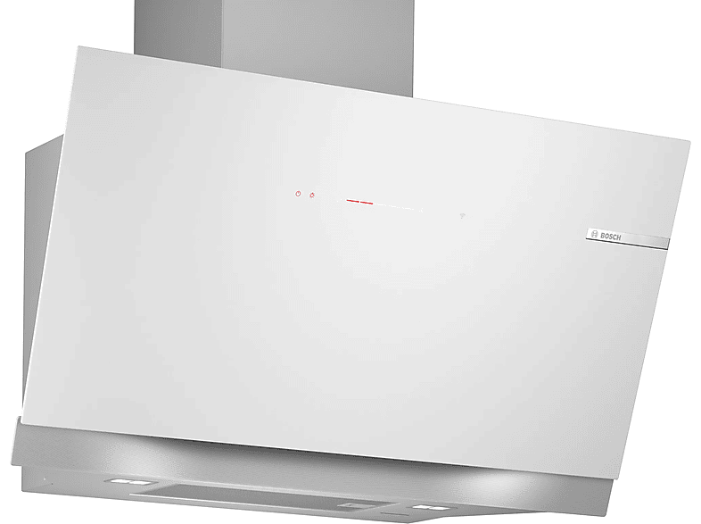 Campana decorativa - Bosch DWK91LT20, 3 velocidades, 441 m³/h, 890 mm, cristal blanco