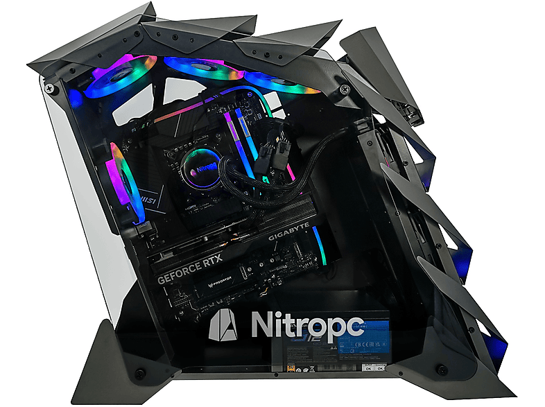 PC Gaming - Nitropc Élite, Intel Core i9-14900KF (24 núcleos, 32 hilos | 1,80 GHz hasta 6,00 GHz), 64 GB RAM, 2 TB SSD, GeForce RTX™ 5080, Negro