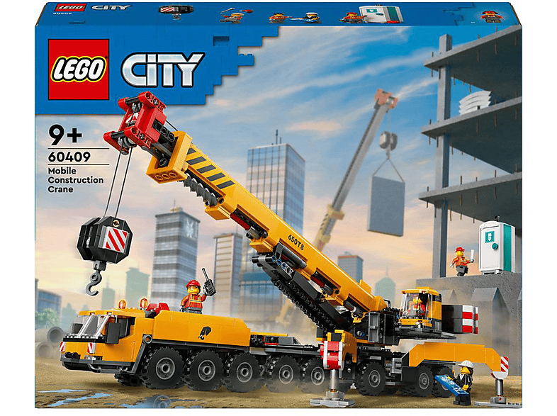 Juego de construcción - LEGO City Grúa de Obra Móvil Amarilla Set de construcción de juguete, regalo para niños 60409, edad recomendada: 9 año(s)