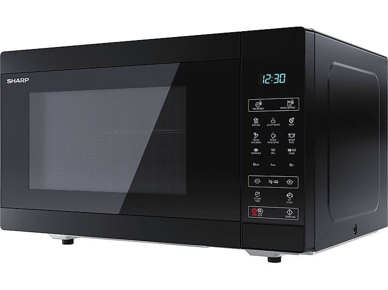 Microondas - Sharp YC-MG81E-B, 11 potencia, 28 l, Negro