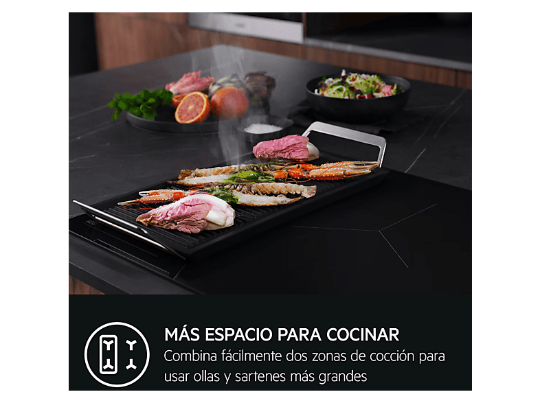Placa inducción - AEG TI63IQ30FB, 3 zonas, 59 cm, Negro