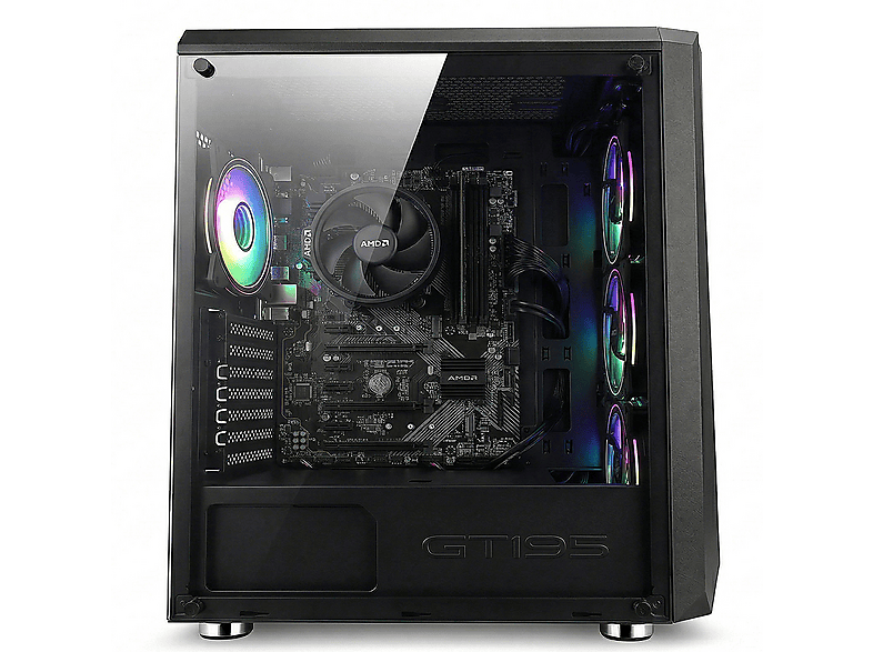 PC Gaming - PC Racing RYZEN 5 ORDENADOR SOBREMESA, AMD Ryzen™ 5 5655G, 16 GB RAM, 1 TB SSD, Radeon™ RX Vega 7, Windows 11 Pro, Negro