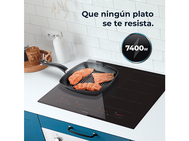 Placa de inducción - Cecotec Bolero Squad I 4800 TotalFlex, 4 zone(s) zonas, 59 cm, Negro