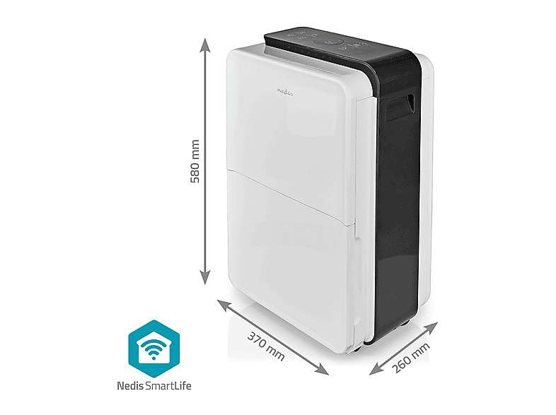 Deshumidificador - Nedis SmartLife, 4,0 l, 50 m², Blanco