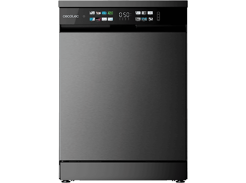 Lavavajillas libre instalación 60 cm - Cecotec Bolero Aguazero 6210 Dark D, 15 servicios, 14 programas, 60 cm, Grey