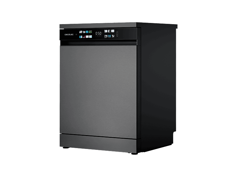 Lavavajillas libre instalación 60 cm - Cecotec Bolero Aguazero 6210 Dark D, 15 servicios, 14 programas, 60 cm, Grey