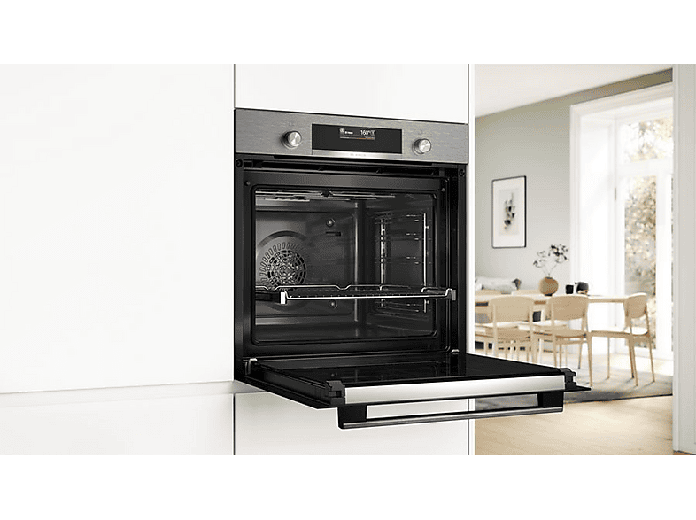 Horno multifunción - Bosch HBG579ES3, Integrable, Pirolítico, 71 l, 66 mm, Grey