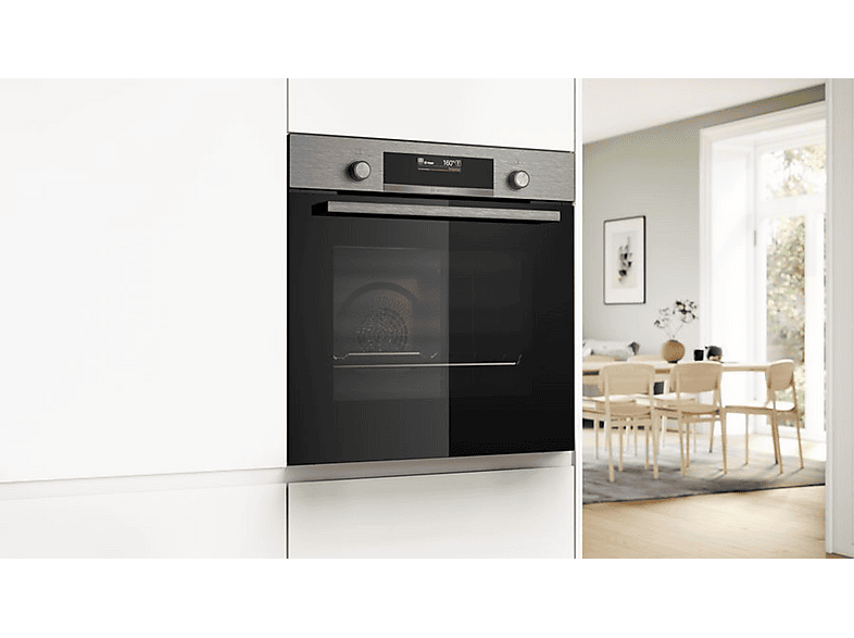 Horno multifunción - Bosch HBG579ES3, Integrable, Pirolítico, 71 l, 66 mm, Grey
