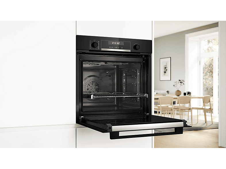 Horno multifunción - Bosch HBG578EB7, Integrable, Pirolítico, 71 l, 66 mm, Black