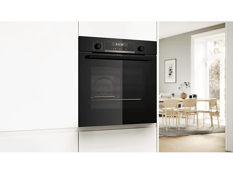 Horno multifunción - Bosch HBG578EB7, Integrable, Pirolítico, 71 l, 66 mm, Black