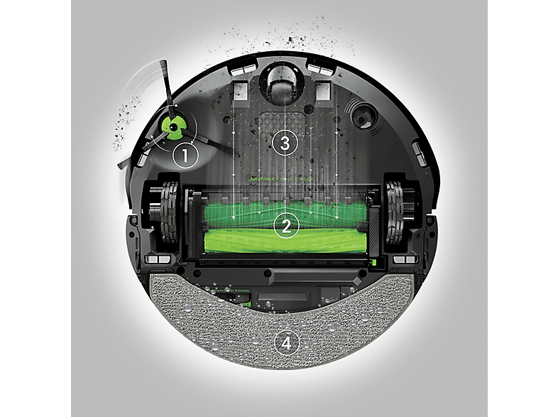 Robot friegasuelos - iRobot Roomba Combo® 10 Max, 33 W, Potencia de succión 5 kPa, Depósito 0,4 l, Autonomía 0h, Negro