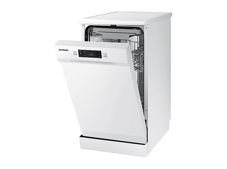 Lavavajillas - Samsung DW50R4070FW/EC, 10 servicios, 6 programas, 44.9 cm, Sistema AutoOpen, Configuración Flexible, Blanco