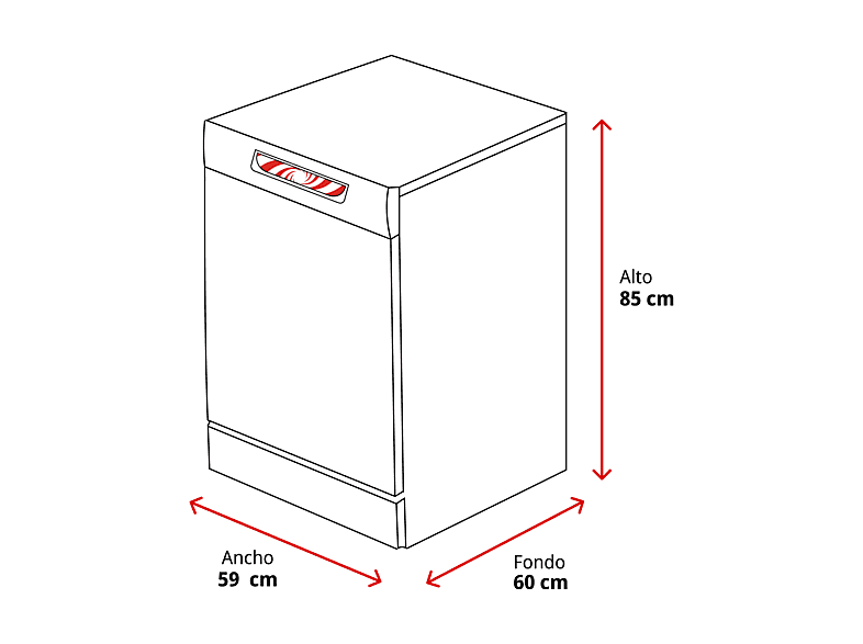 Lavavajillas - Indesit DFO 3T133 A F X, 13 servicios, 9 programas, 60 cm, Inox
