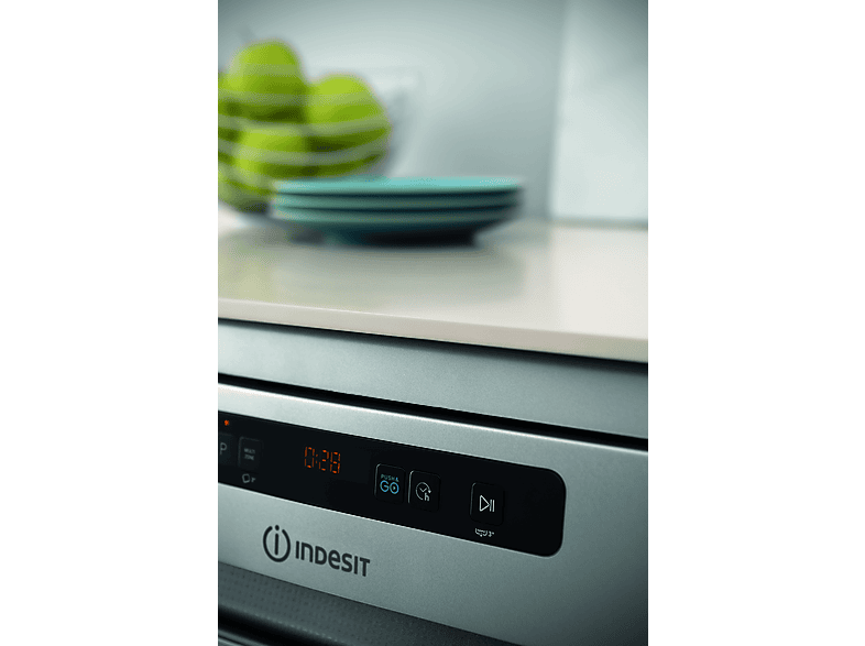 Lavavajillas - Indesit DFO 3T133 A F X, 13 servicios, 9 programas, 60 cm, Inox