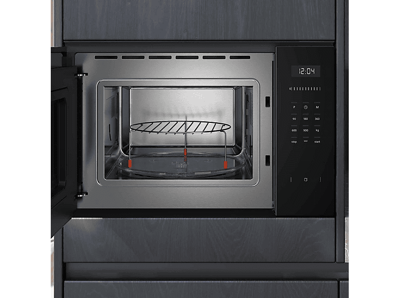 Microondas con grill - Siemens BE555LMB1, 900 W, 5 potencia, 25 l, Black