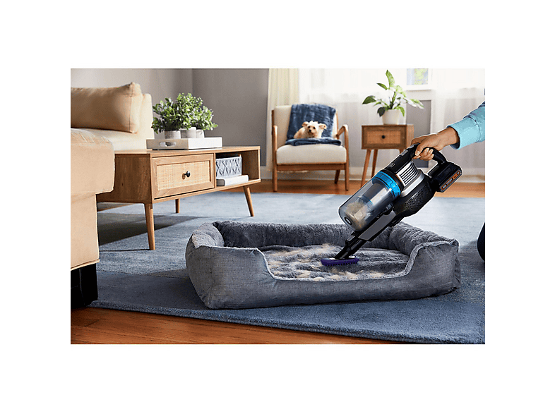 Aspirador escoba - Black & Decker BHFEB520D1, 18 V, Potencia de succión 40 AirWatt, Depósito 0,75 l, Autonomía 56 min, Gris negro