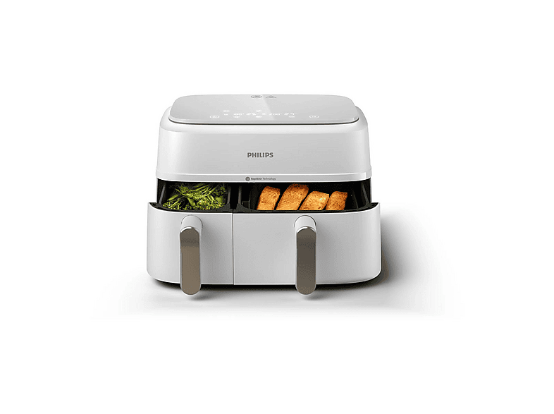 Freidora de aire - Philips 3000 series NA353/10, 2750 W, 9 l, Champán, Blanco