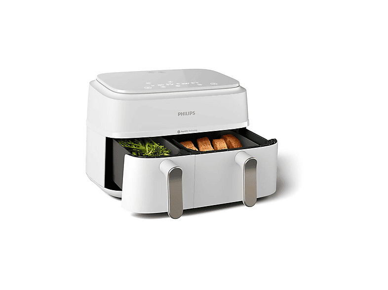 Freidora de aire - Philips 3000 series NA353/10, 2750 W, 9 l, Champán, Blanco