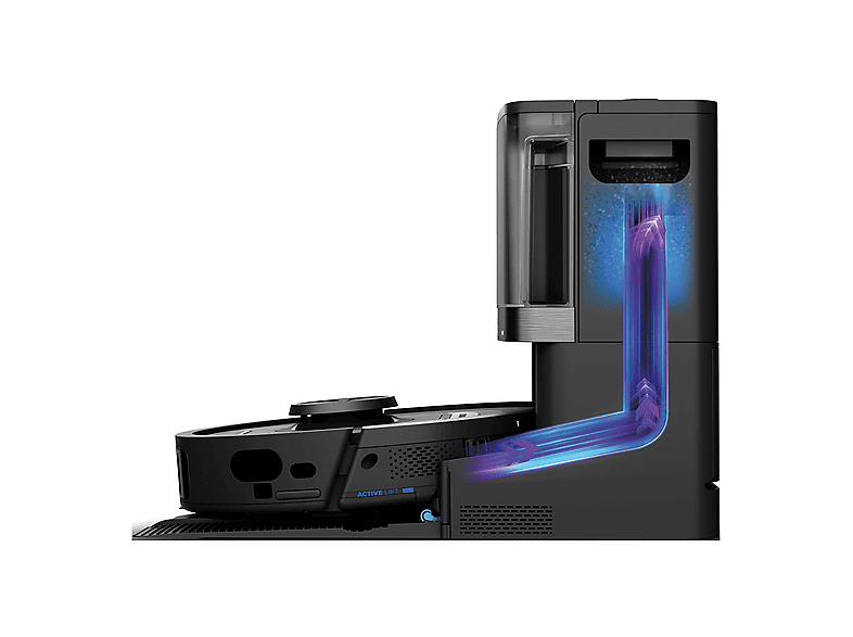 Robot aspirador - Shark RV2800YEEU, 650 W, Depósito 0,3 l, Autonomía 110 min, Negro, Plata