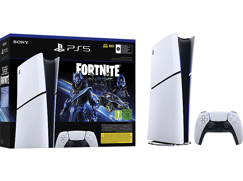 Consola PS5 - Sony Playstation 5 Digital Edition Fortnite, 1 TB, Blanco