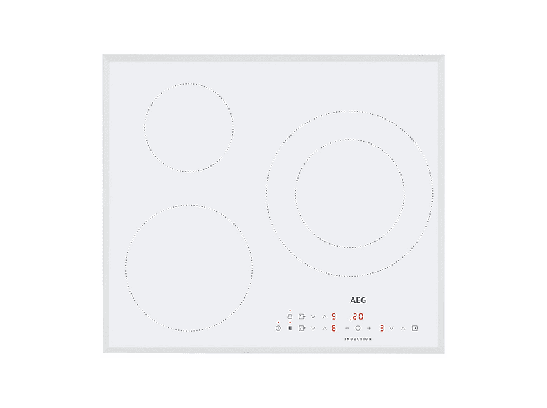 Placa de inducción - AEG Serie 5000 Fast & Powerful IKB63300FW, zonas, 590 mm, Blanco