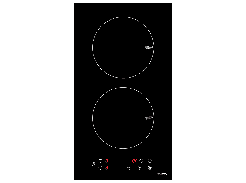 Placa de inducción - Mpm 30-IM-06, 9999 l zonas, 520 mm, Negro