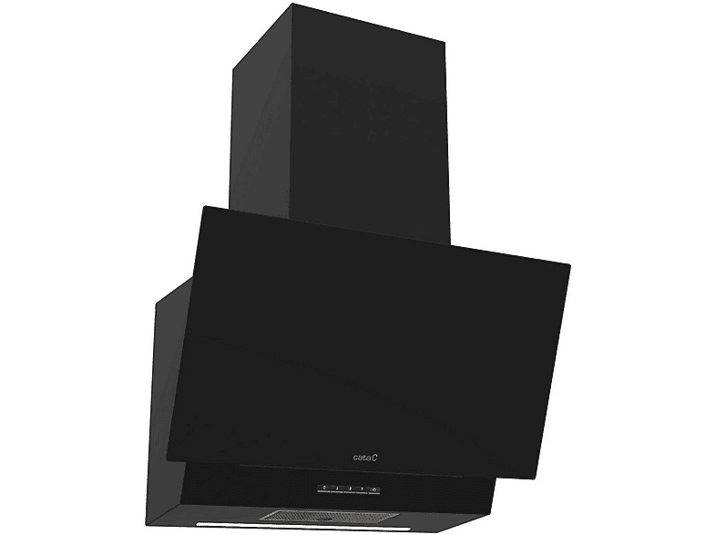 Campana decorativa - Cata THALASSA 700GBK /G, 4 velocidades, 811 m³/h, 70 cm, Negro