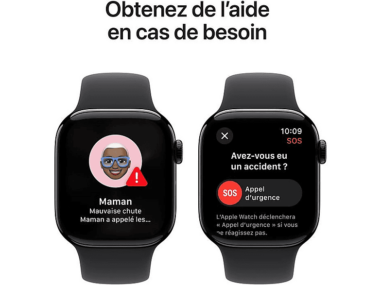 Smartwatch - Apple Watch Series 10, S/M, Aluminio, Negro