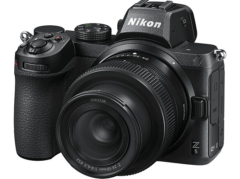 Cámara EVIL - Nikon Z5, Full Frame, Con objetivo Nikkor 24-50 mm F/4-6.3, 24.3 MP, WiFi, Bluetooth, Negro