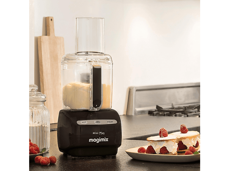 Procesador de alimentos - Magimix Mini Plus, 400 W, 600 ml, Negro
