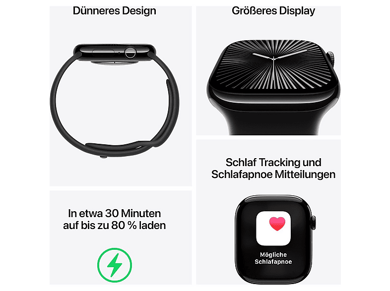 Smartwatch - Apple Watch Series 10, M/L, Titanio, Gris