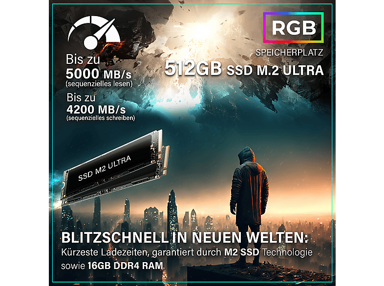 PC Gaming - Greed MK2 AMD Lite, AMD Ryzen 5 4600G, 16 GB RAM, 512 GB SSD, Radeon™ RX Vega 7, Windows 11 Pro, Negro