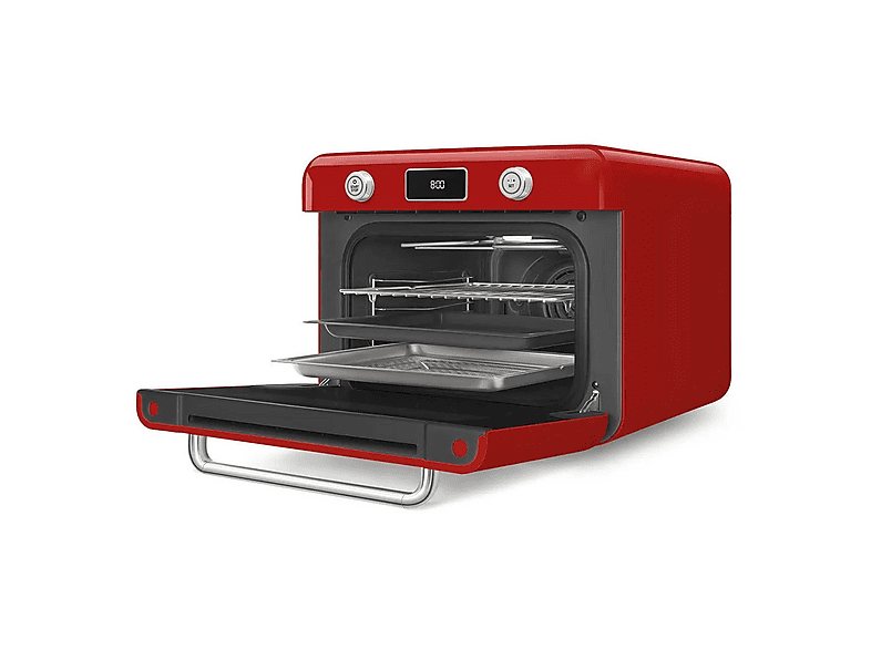 Horno de sobremesa - Smeg COF01RDEU, 1800 W, 30 l, Rojo