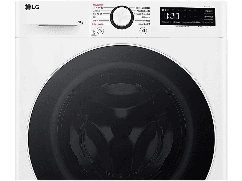 Lavadora carga frontal - LG F2WR5S9S0W, 9 kg, 12 programas, White