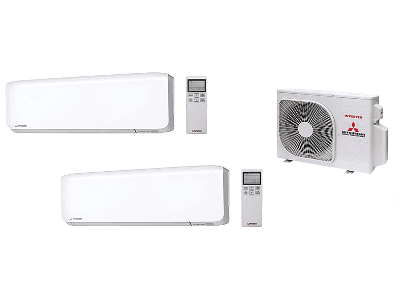 Aire acondicionado Split 2 x 1 - Mitsubishi Hi SET 40ZS07WF WIFI (SRK20WF+SRK35WF), 3440 fg/h, Blanco