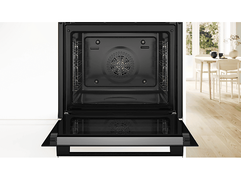 Horno convencional - Bosch HBA574BB3, Pirolítico, 71 l, 594 mm, Negro