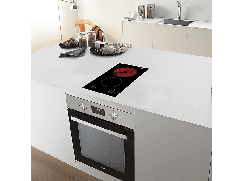 Placa de vitrocerámica - Cata VI 302, 2 zonas, 29 cm, Negro