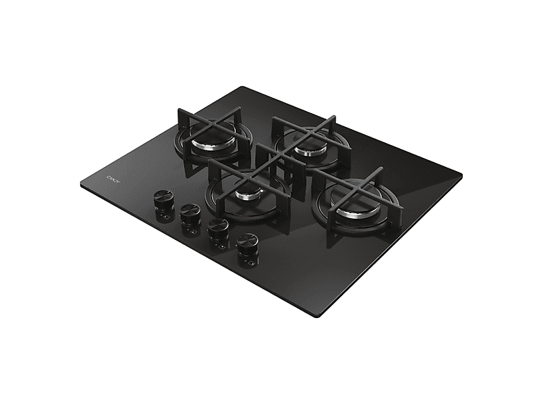 Placa de gas - Candy 33803485, 4 zone(s) zonas, NG + LPG (Butane), 595 mm, Negro