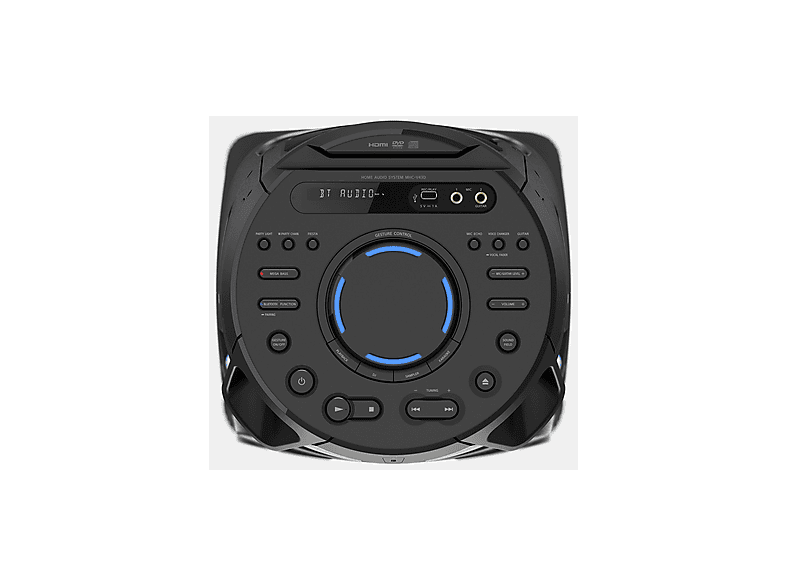 Altavoz de gran potencia - Sony MHC-V43D.CEL, 4.1 Canales, Iluminación ambiental, Karaoke, Bluetooth, Mega Bass, Radio, Negro