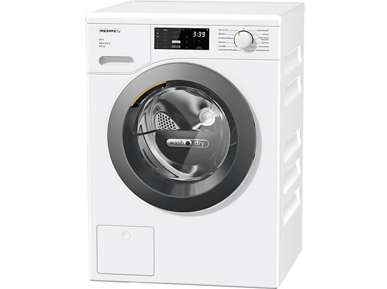 Lavadora secadora - Miele WTD 160 WCS, 8 kg/5 kg, 1600 rpm, Motor ProfiEco, AddLoad, Tambor protector, Blanco