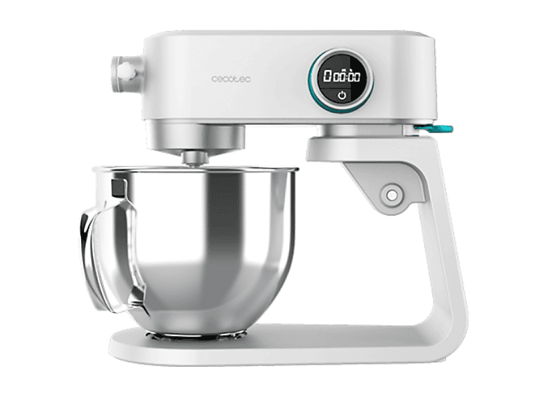 Robot amasador - Cecotec Twist&Fusion 4000 Luxury White, 800 W, 5.2 l, 6 Funciones, 8 Velocidades, Blanco
